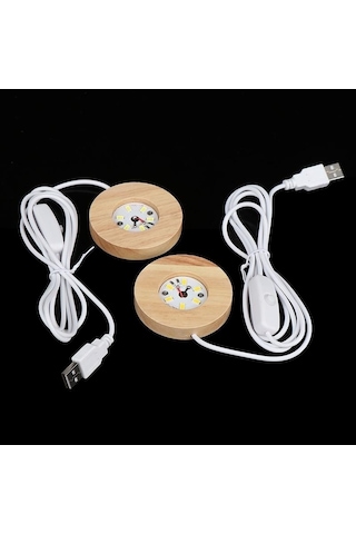 Pazly-ahşap Led Işık Standı - Şarj Edilebilir, Beyaz, Lamba Tutucu Ve Tabanı