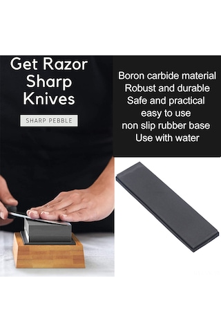 Vkemall 800 Tane Boron Karbür Taşlı Bıçak Taslağı - Su İle Kullanım, Kaymaz Kauçuk Tabanlı, Profesyonel Ve Dayanıklı