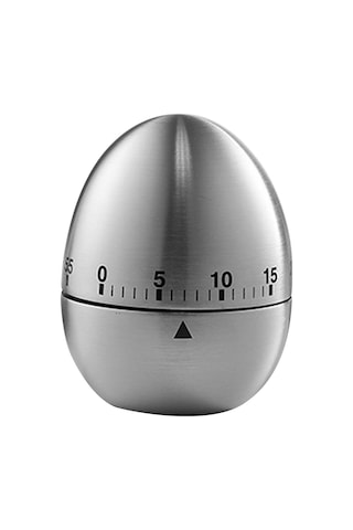 Geeroyoo Yumurta Şeklinde Paslanmaz Çelik Mekanik Mutfak Zamanlayıcısı - 60 Dakika Sayacı
