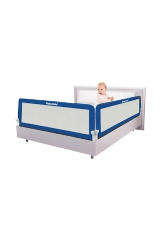 Babysafe Güvenlik Yatak Korkuluğu 120x42 CM Mavi Kolay Montaj Koruyucu Tekstil