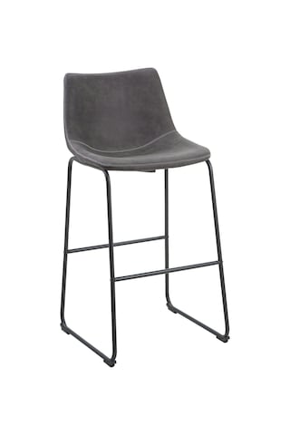 Beliani Belıanı Franks 2 Li Retro Bar Sandalyesi Seti, 72 Cm Oturma Yüksekliği, Kavisli Sırtlık Gri