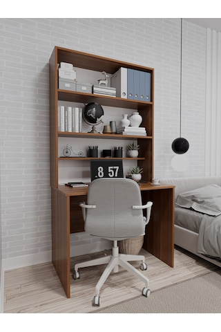 Asra Trend %100 Mdflam Raflı Çalışma Masası Bilgisayar Ofis Ders Masası Çm-03 Nevada