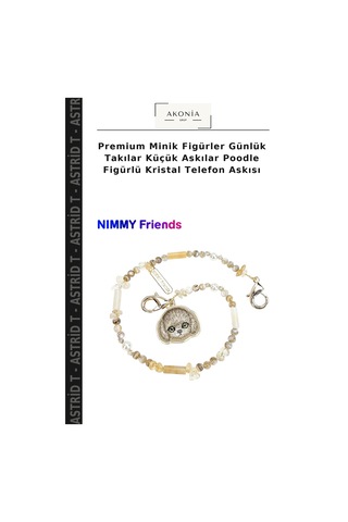 Premium Minik Figürler Günlük Takılar Küçük Askılar Poodle Figürlü Kristal Telefon Askısı