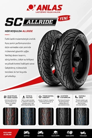 Anlas Sc Allride 110/70-14 Ve 130/70-13 Takim 4 Mevsim Honda Pcx 2021-2026