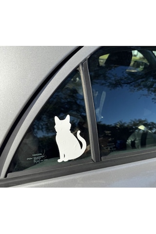 Kedi Silüet Sticker Otomobil Motosiklet Cam Ayna