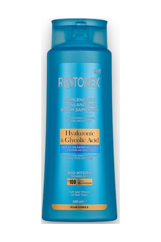 Restorex Hydra Nemlendirici Canlandırıcı Bakım Şampuanı 500 Ml - Hyaluronik Asit, Glikoik Asit