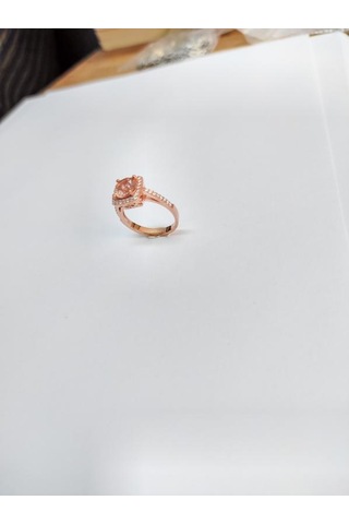 Pembe Swarovski Taşlı Gümüş Yüzük