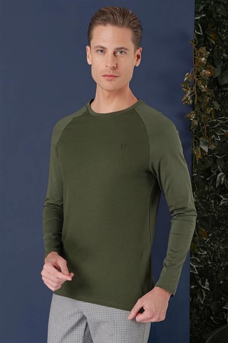 Efor Ts 872 Slim Fit Haki Spor T-shirt Haki