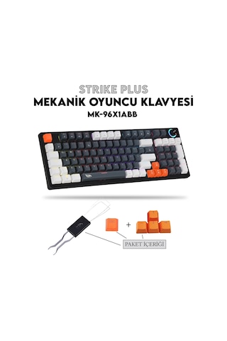 Gameagle Strike Plus MK-96X1ABB Mekanik Işıklı Blue Switch Gamer Oyuncu Klavye