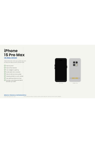 Renova Apple iPhone Uyumlu 15 Pro Max Cam Değişmiş Ekran