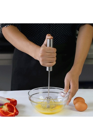 Monyee Ev Fırınında Krem, Yumurta Ve Sosu Hızlı Karıştırmak İçin Paslanmaz Çelik Yarı Otomatik Elle Döndürülebilir Mikser 30.5 Cm Diğer