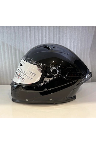 Mt Helmets Braker Sv Pure A1 Kapalı Kask Parlak Siyah