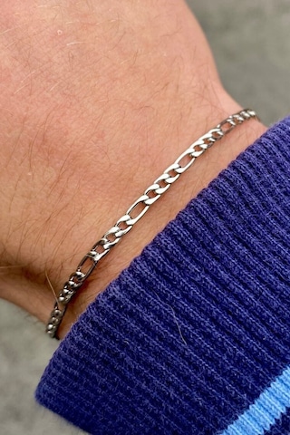 Paslanmaz Çelik 4mm Figaro Spor Model Erkek Zincir Bileklik Eck55b