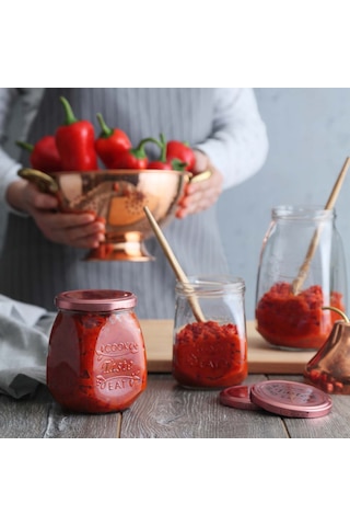 LAV Tasty Cam Kavanoz Tekli Orta Boy 550 ml Metal Kapaklı (Erzak Saklama/Turşu Kavanozu )