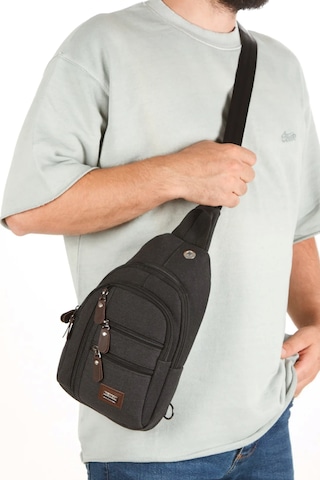 Newish Polo Body Bag Usb Çıkışlı Çapraz Göğüs Ve Sırt Çantası-kanvas 2334 Siyah