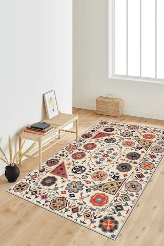 West Home Dijital Baskı Yıkanabilir Kaymaz Taban Salon Halısı Mutfak Halısı Yolluk Wh 467 Multy