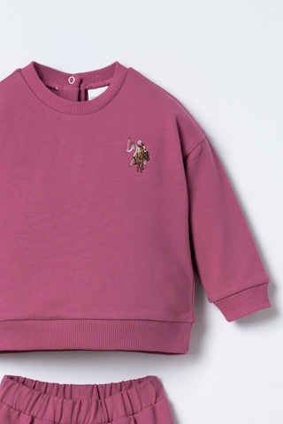 U.S. Polo Assn. Nakışlı Kız Bebek Mor Uzun Kol Pijama Takım Usb3245-c-v2 Usb3245-c-v2