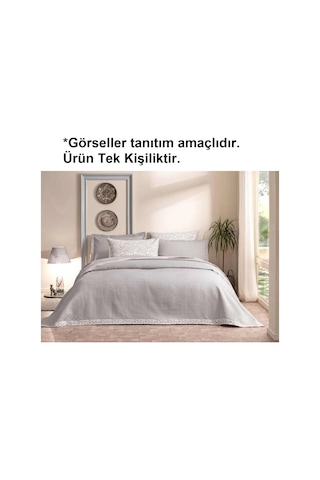 Özdilek Rf-gri-jakar Biyeli Tek Kişilik Pike Takımı