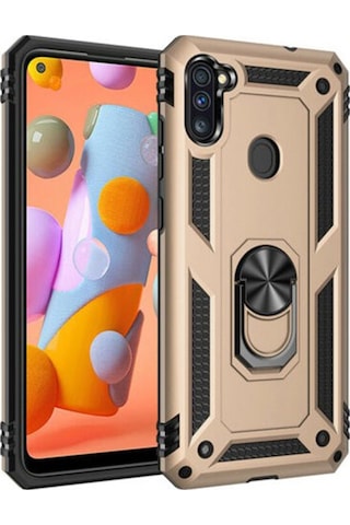 Samsung Uyumlu Galaxy A11 / M11 Kilif Panzer Ring Tam Koruma Arka Kapak 438265499