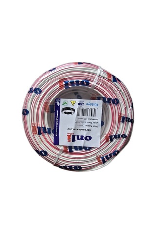 2x0.75 Mm Kordon Hoparlör Kablosu 100 Metre Cca Kırmızı Beyaz Şeritli