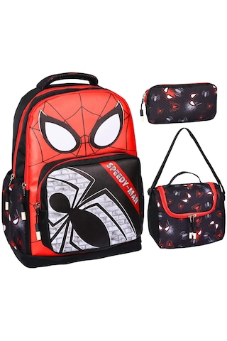 Örümcek Adam Baskılı, 3 Lü İlkokul Erkek Çocuk Beslenmeli Ve Kale