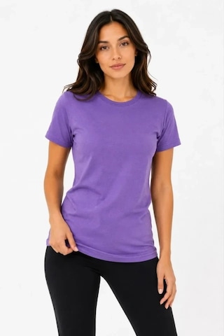 Defymoda Basic Tişört Bisiklet Yaka Kısa Kol Günlük Yazlık Slim Fit T-shirt - Mor