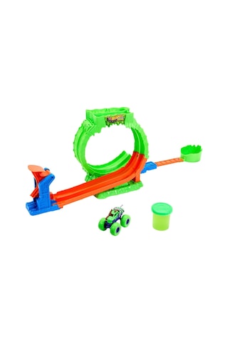 Jmk91 Hot Wheels Monster Trucks Mutant Kaosu Çemberde Yarış Oyun Seti Çok Renkli