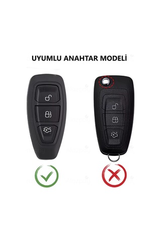 Ford Focus Fiesta Mondeo Kuga C Max B Max Gold Kenar Tpu Anahtar Kılıfı Siyah