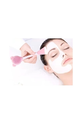 Silikon Yüz Temizleme Fırçası Ve Maske Uygulama Spatulası