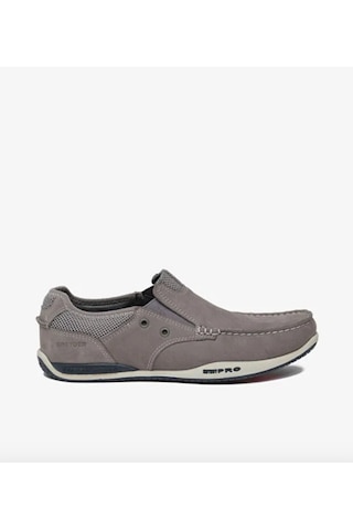 Greyder 00108 6y Gri Renk Nubuk Deri Erkek Casual Marıne Ayakkabı Gri