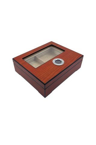 Parmida Ahşap Puro Kutusu Humidor - Dijital Göstergeli Tasarım Koyu Ceviz