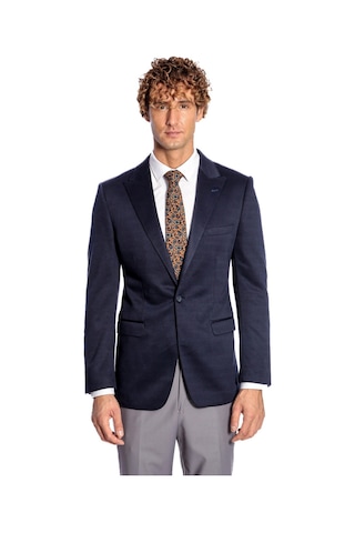 Wessi Lacivert Düz Slim Fit Erkek Ceket Lacivert
