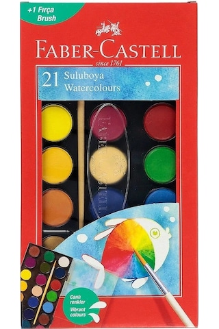 21 Renk Sulu Boya 35x50 Cm Telli Spralli Resim Defteri Resim Paleti Resim Fırçası Temizleme Kabı Suluboya Okul Öğrenci Çok Renkli