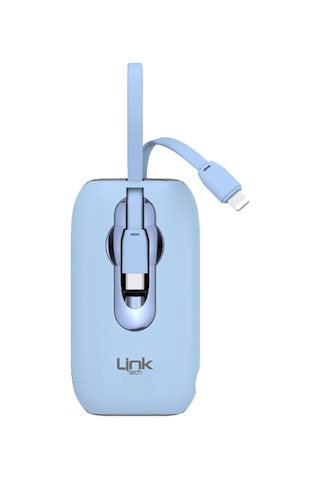Linktech Mp09 9600 Mah Type-c / Lightning Kablolu 22.5w Powerbank Pd3.0 Mavi