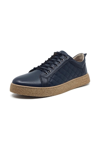 Goldbrand %100 Hakiki Deri Erkek Kışlık Rahat Günlük Casual Süs Bağcıklı Ayakkabı 40-44 Lacivert