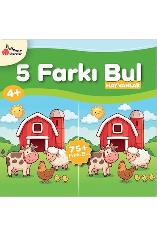 Playever 5 Farkı Bul - Hayvanlar, Dikkat Ve Görsel Algı Etkinlik Kitabı