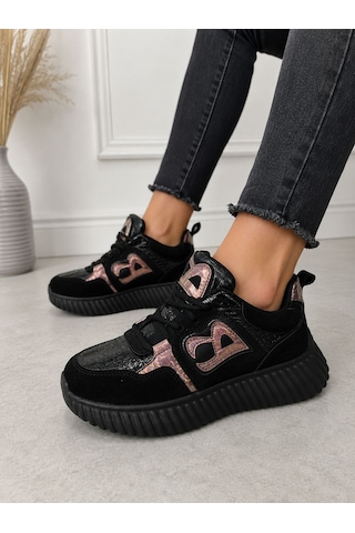 Papucumun Dünyası Kadın Modern Chunky Taban Yumuşak İç Yapılı Günlük Sneaker Siyah