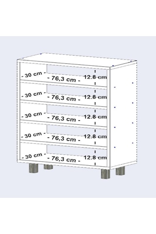 Kenzlife Ayakkabılık Çapula5 Byz 83 080 30 Kapaksız 5 Raflı 20 Çift Ayakkabı Kapasitesi Ahşap