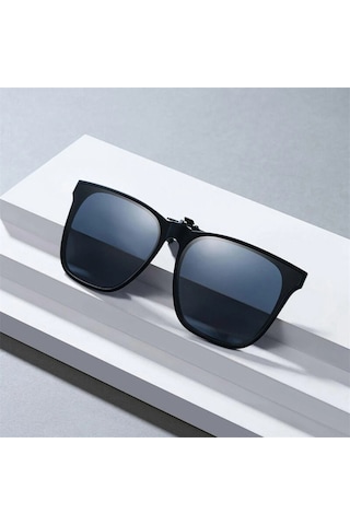 Xiaomi Mijia Gözlük Üstü Klipsli Polarize Güneş Gözlüğü 12g Hafif Miyop Gözlüğe Uyumlu Tak Çıkar Clip-on Uv Korumalı Tac Lens Siyah