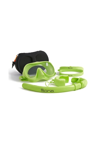 Sona Sona M1 Maske +Roll-Up Snorkel+Yedek Kayış+Deluxe Çanta Suyeşili