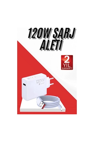 Akü Sarj Cihazı 120w Şarj Aleti Hızlı Çift Turbo Şarj Aleti Seti Beyaz