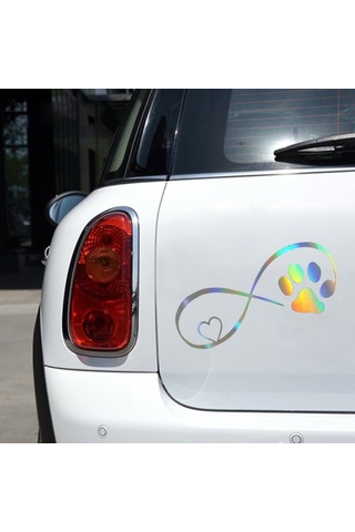 Sevimli Araba Çıkartmaları Komik Kedi Pati İzi Köpek Pati İzi Yaratıcı Ayak İzi Çıkartmaları Pencere Dekorasyonu