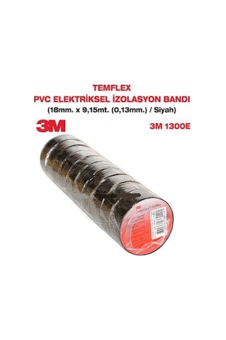 3M Elektrik Bandı Temflex 1300E Siyah 10 Adet