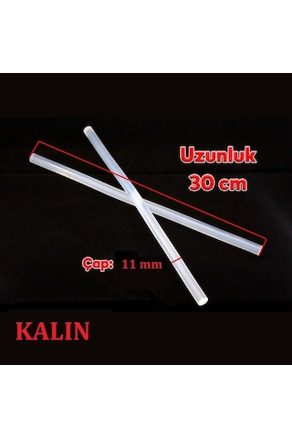 Winnboss Kalın Şeffaf Sıcak Mum Silikon 11mm 30cm 10 Adet