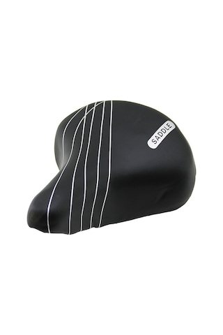 Büyük Geniş Bisiklet Sele 20.5x24 Cm Yaylı Siyah-beyaz
