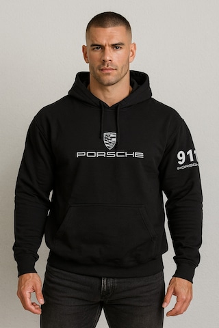Hmo Store Unisex Ve Stil Bir Arada Porsche Kapüşonlu Hoodie Siyah