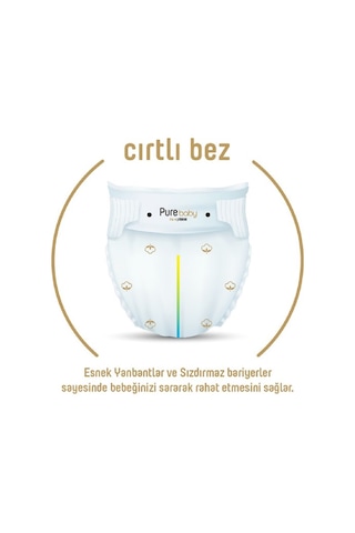 Pure Baby Organic Bebek Bezi 1 Numara Yenidoğan 2-5 Kg 32 Adet