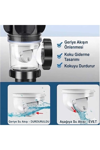 Koku Haşere Önleyici Banyo Lavabo Gider Borusu, Genişletilebilir Standart Banyo Ve Lavaboları İçin