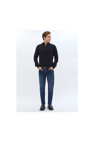 Kip Lacivert Fitilli Dokuma Casual Gömlek 4112002 Lacivert