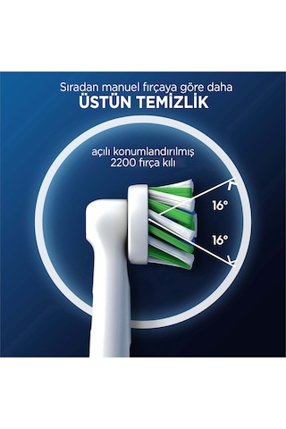 Oral-B Cross Action Şarjlı Diş Fırçası Yedek Başlığı 6'lı Mavi - Yeşil